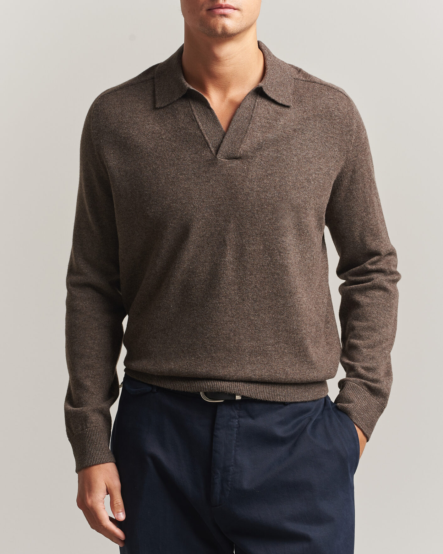 Herre | Trøjer | Morris | Wilfred Cashmere Resort Polo Brown