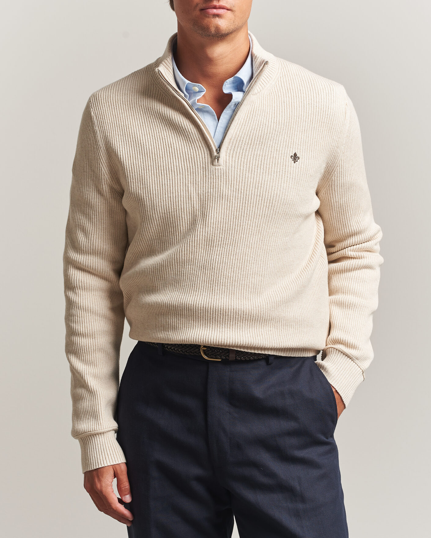 Herre | Trøjer | Morris | Colin Half Zip Khaki