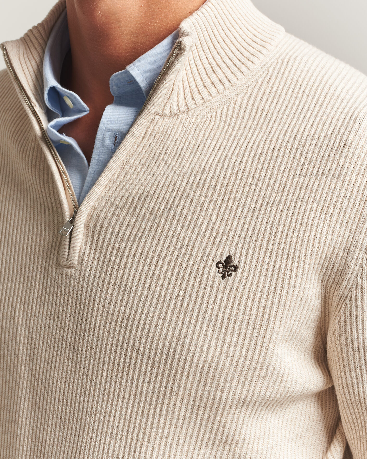Herre | Trøjer | Morris | Colin Half Zip Khaki