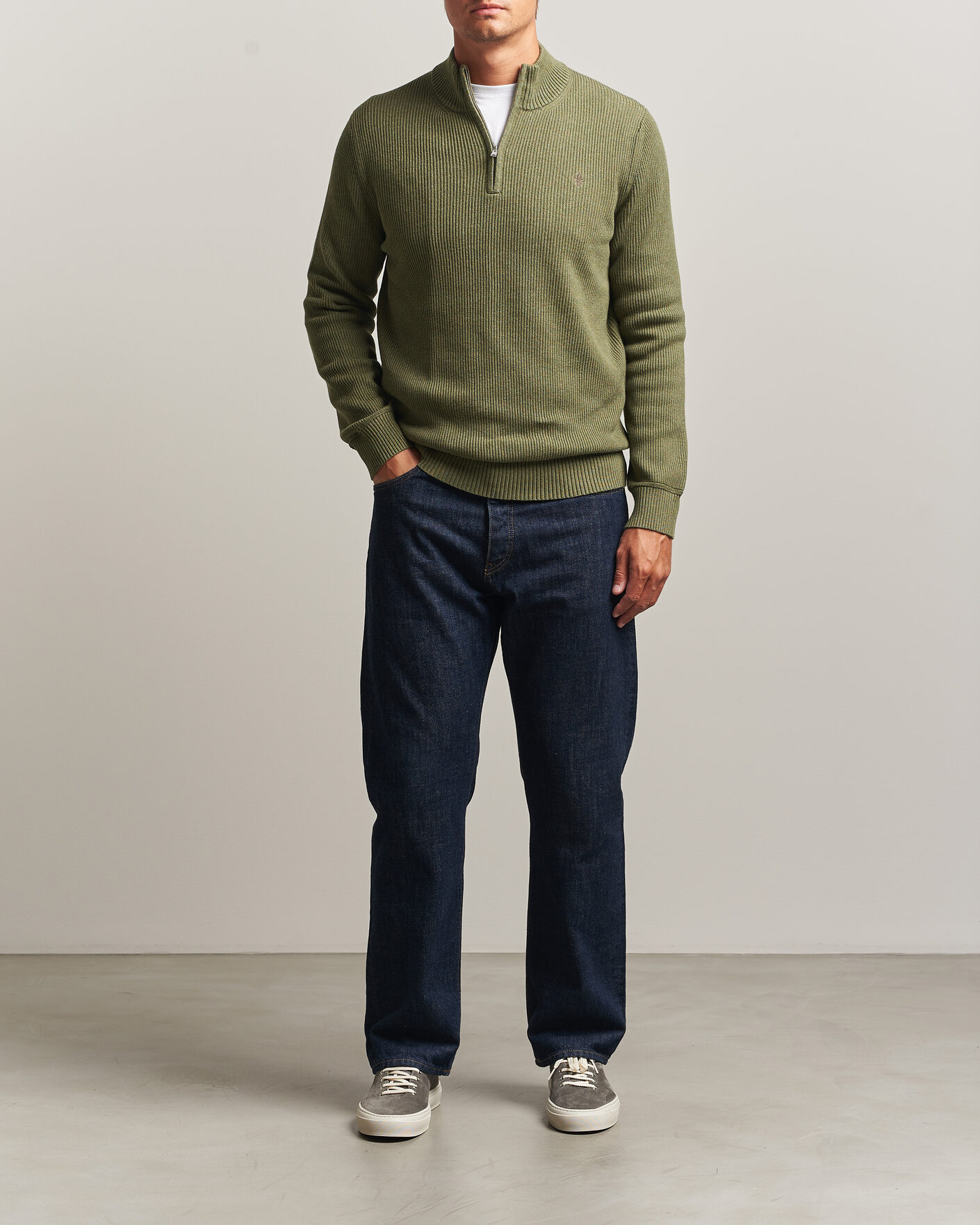 Herre | Trøjer | Morris | Colin Half Zip Olive