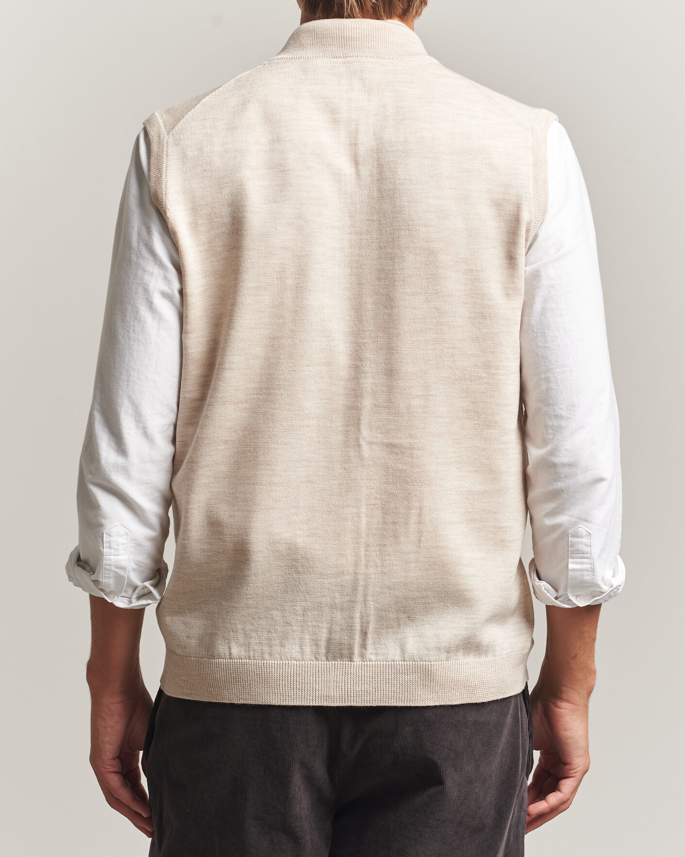 Herre | Trøjer | Morris | Merino Zip Vest Off White