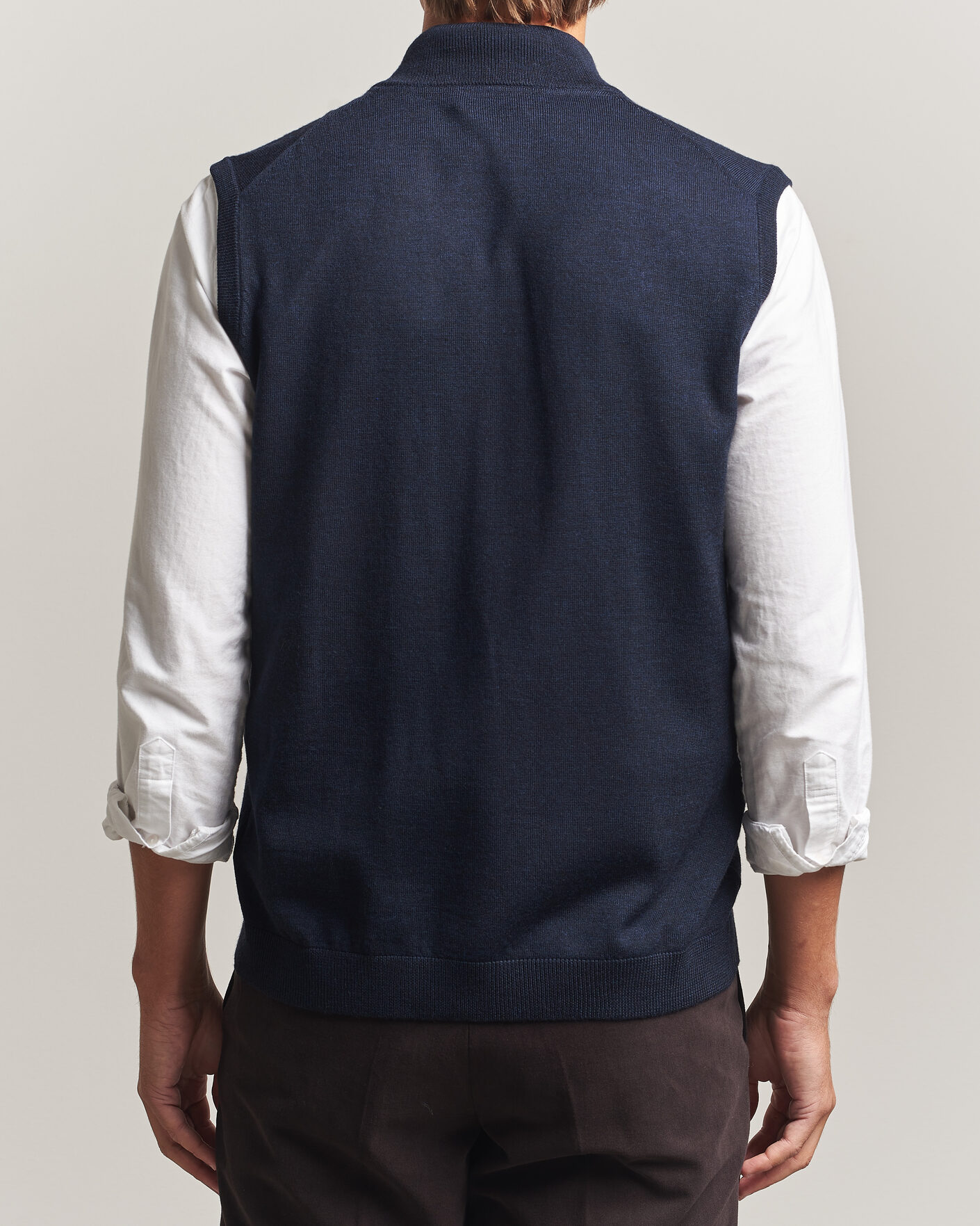 Herre | Trøjer | Morris | Merino Zip Vest Navy
