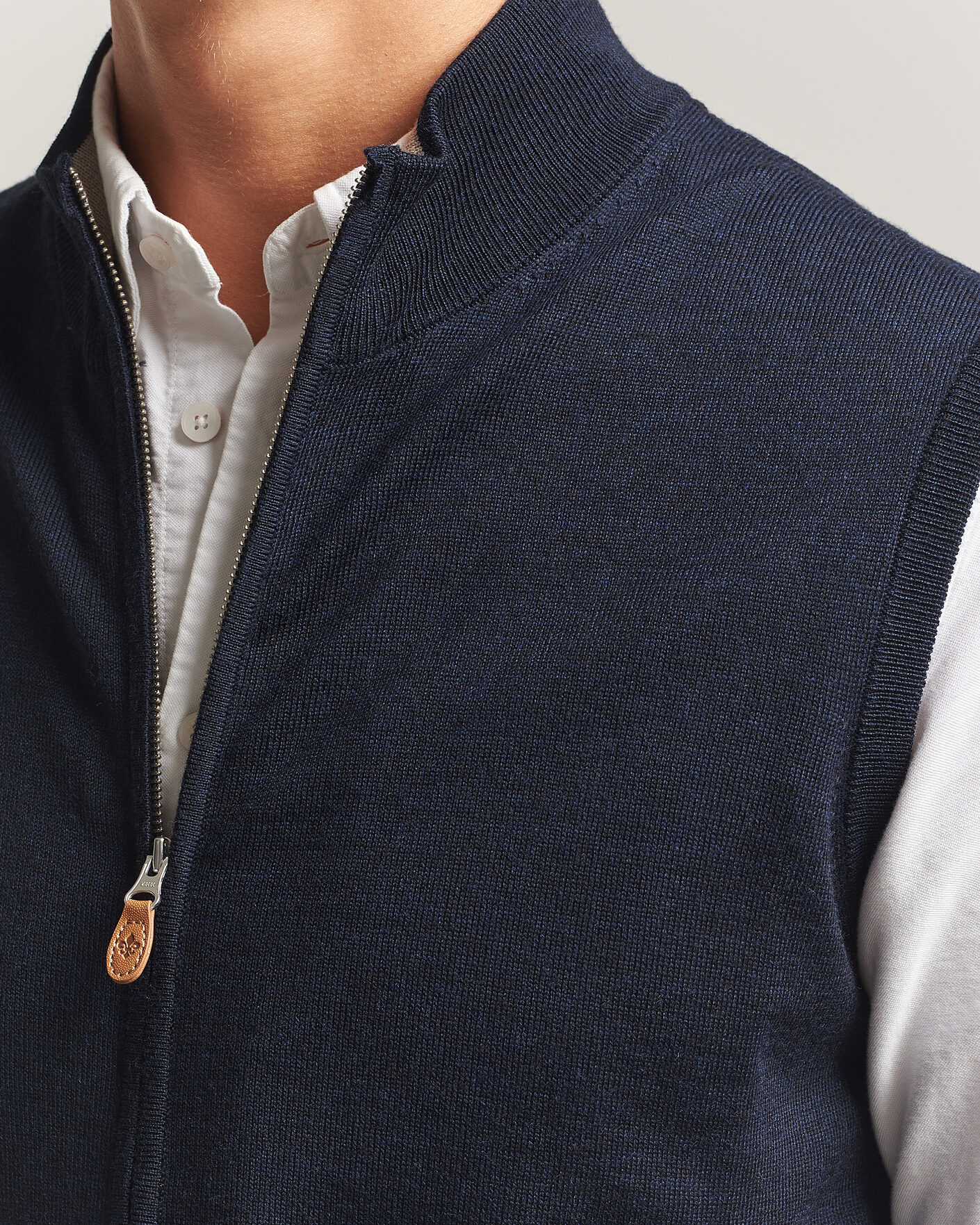 Herre | Trøjer | Morris | Merino Zip Vest Navy