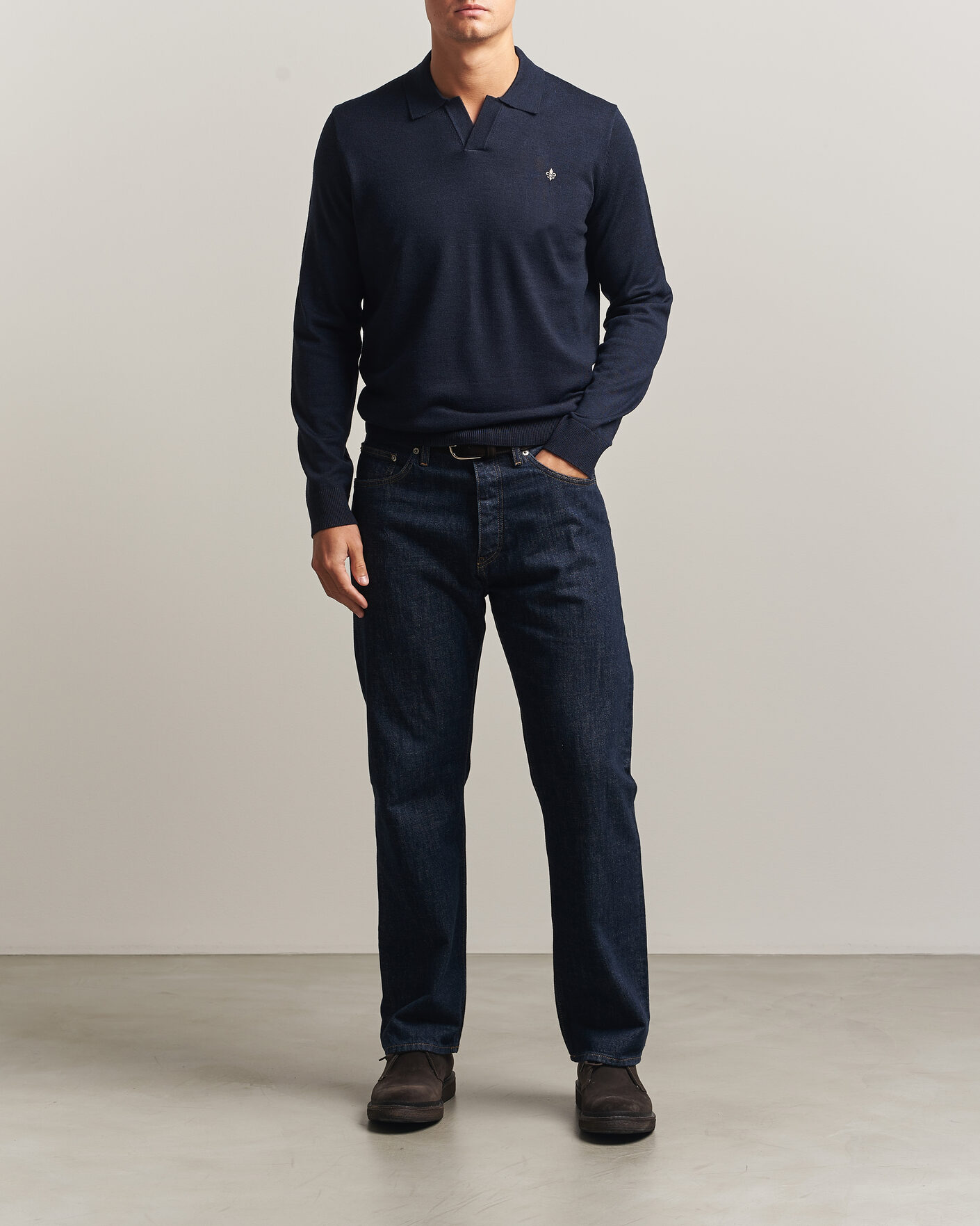 Herre | Trøjer | Morris | Merino Resort Polo Navy