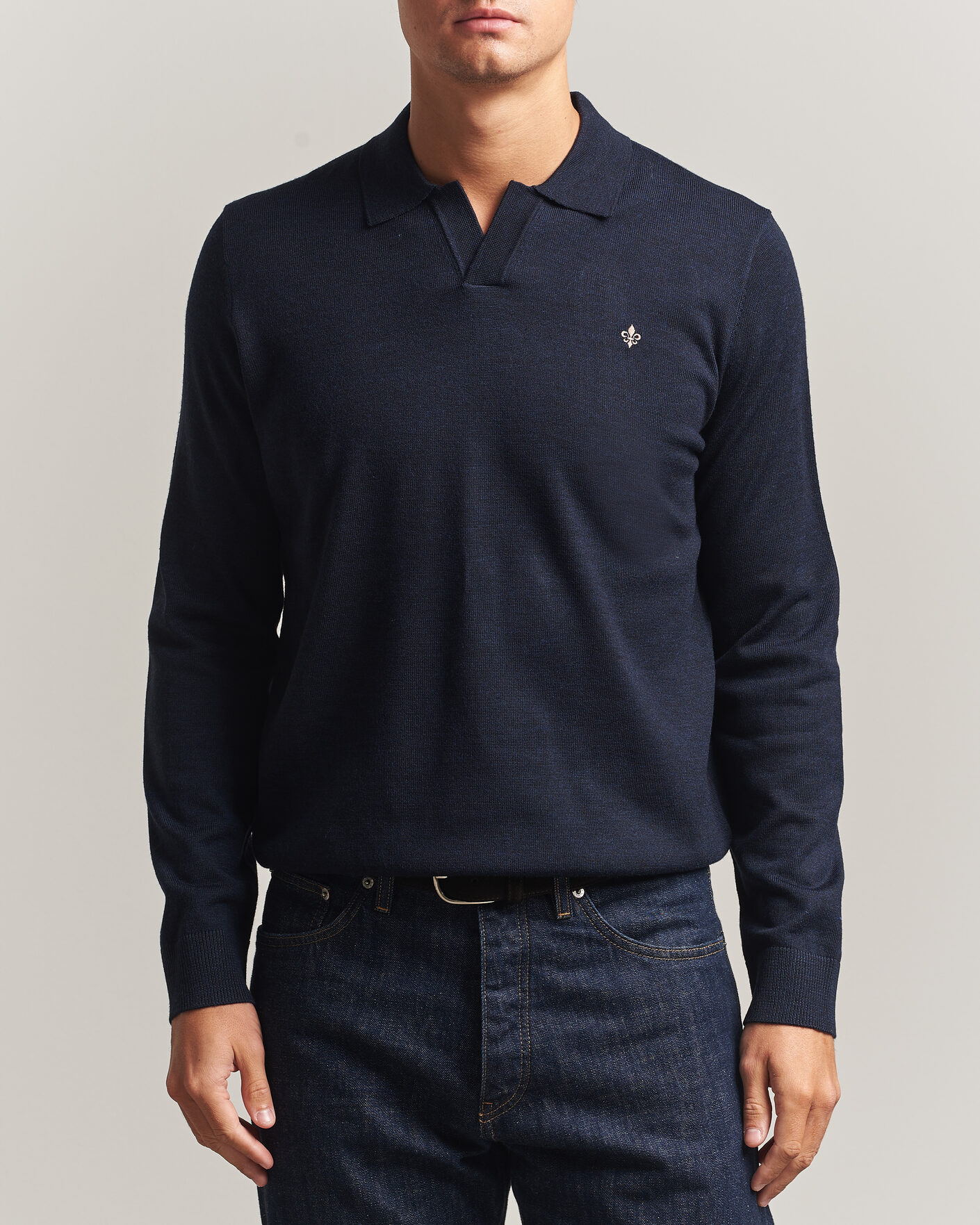 Herre | Trøjer | Morris | Merino Resort Polo Navy