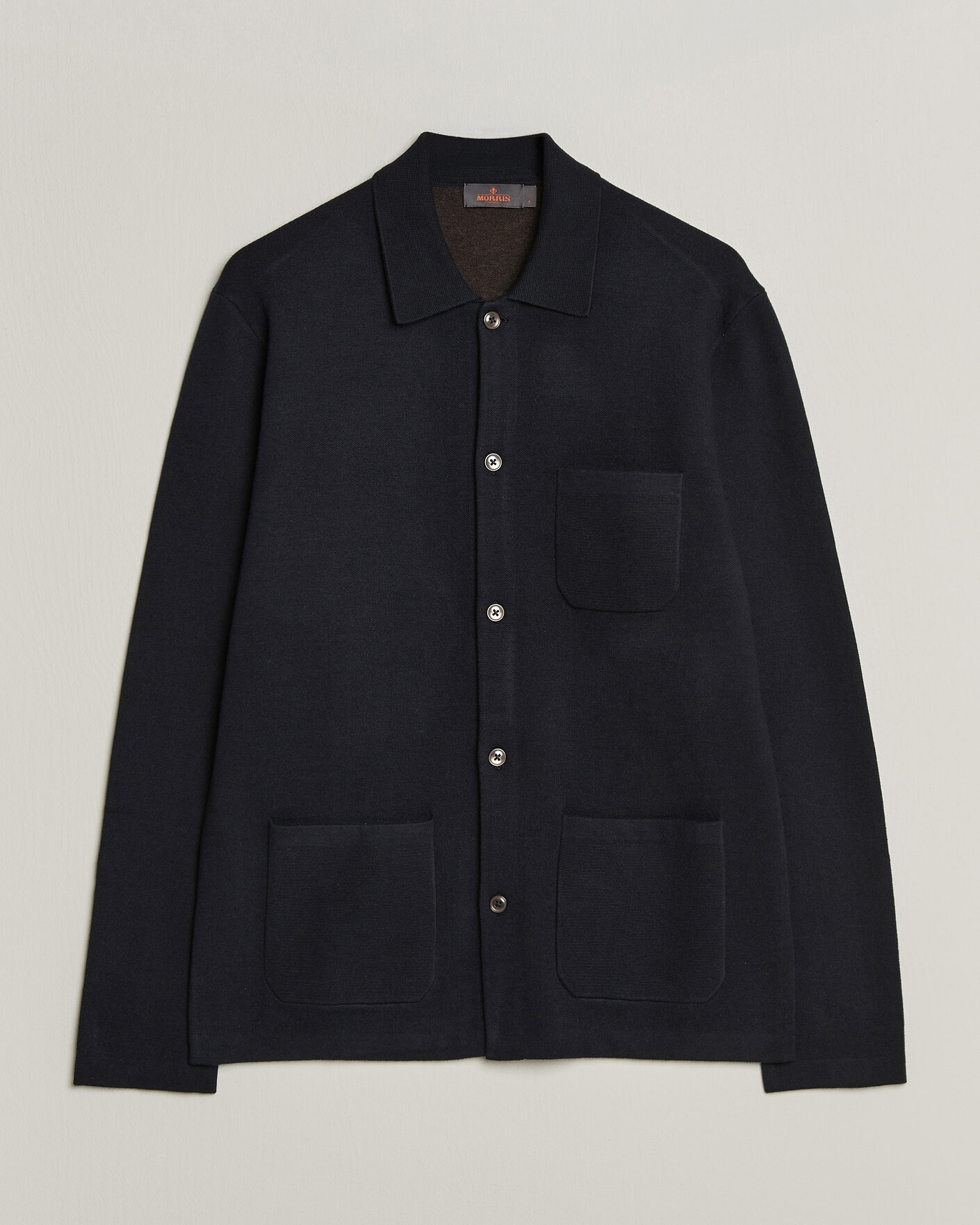 Herre | Trøjer | Morris | Dudley Knitted Overshirt Navy