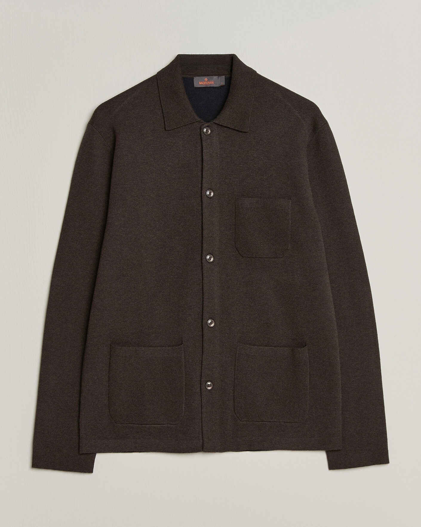 Herre | Trøjer | Morris | Dudley Knitted Overshirt Brown