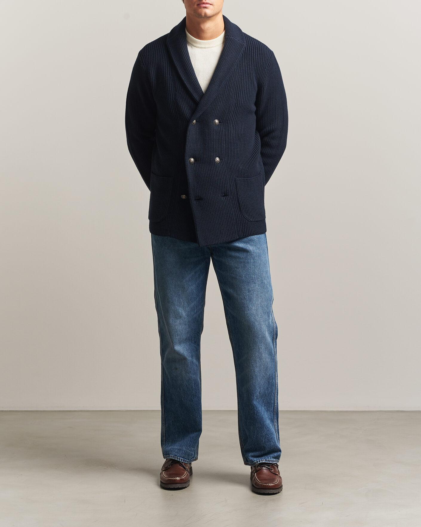 Herre | Trøjer | Morris | Brayden DB Shawl Cardigan Navy