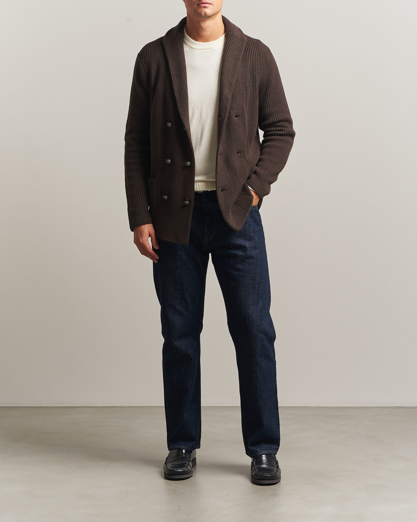 Herre | Trøjer | Morris | Brayden DB Shawl Cardigan Brown
