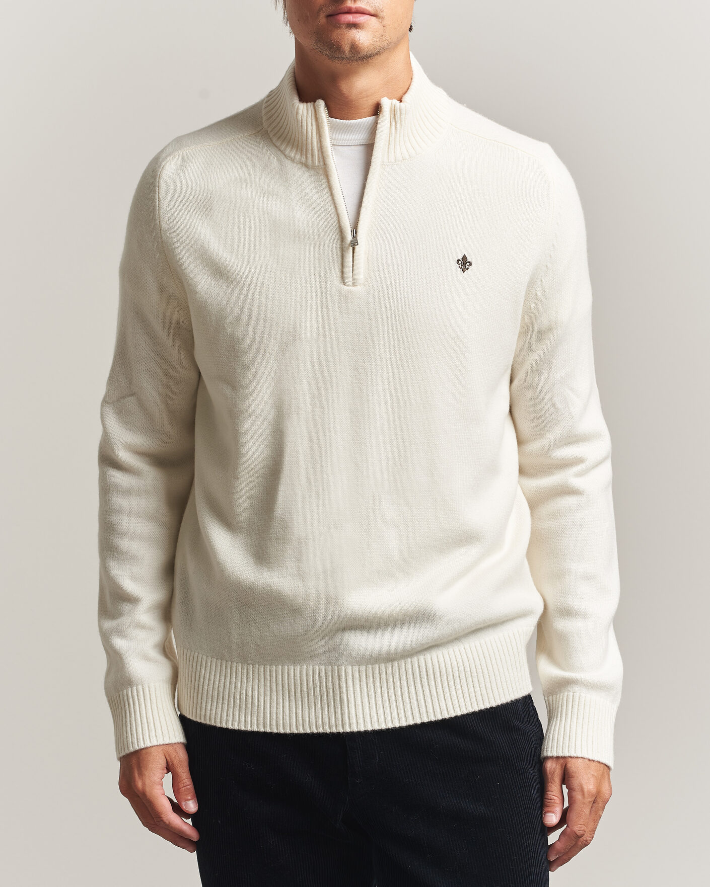 Herre | Trøjer | Morris | Hertford Lambswool Half Zip Off White