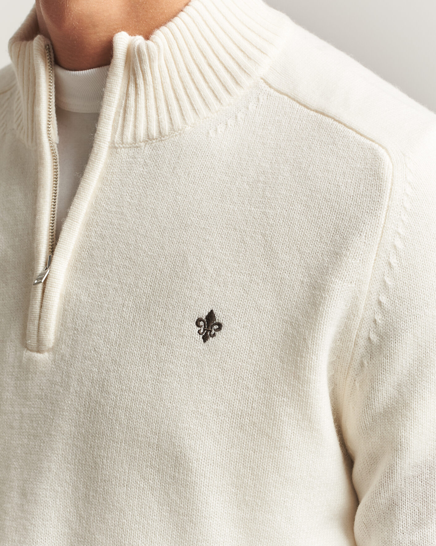 Herre | Trøjer | Morris | Hertford Lambswool Half Zip Off White