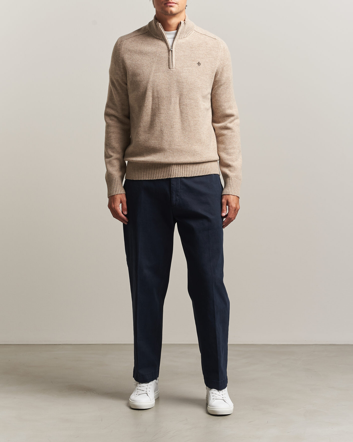 Herre | Trøjer | Morris | Hertford Lambswool Half Zip Khaki