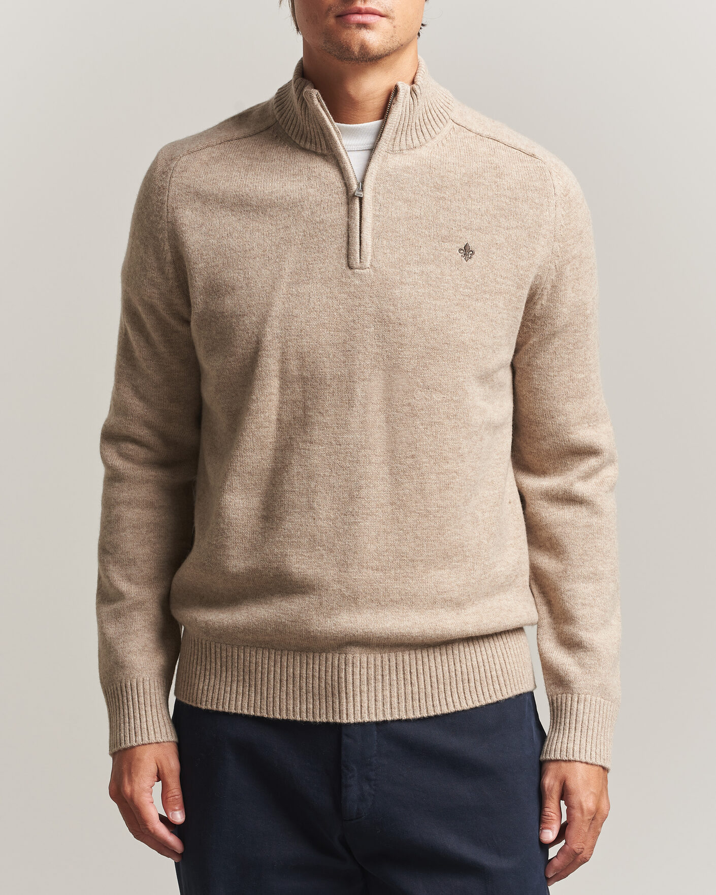 Herre | Trøjer | Morris | Hertford Lambswool Half Zip Khaki