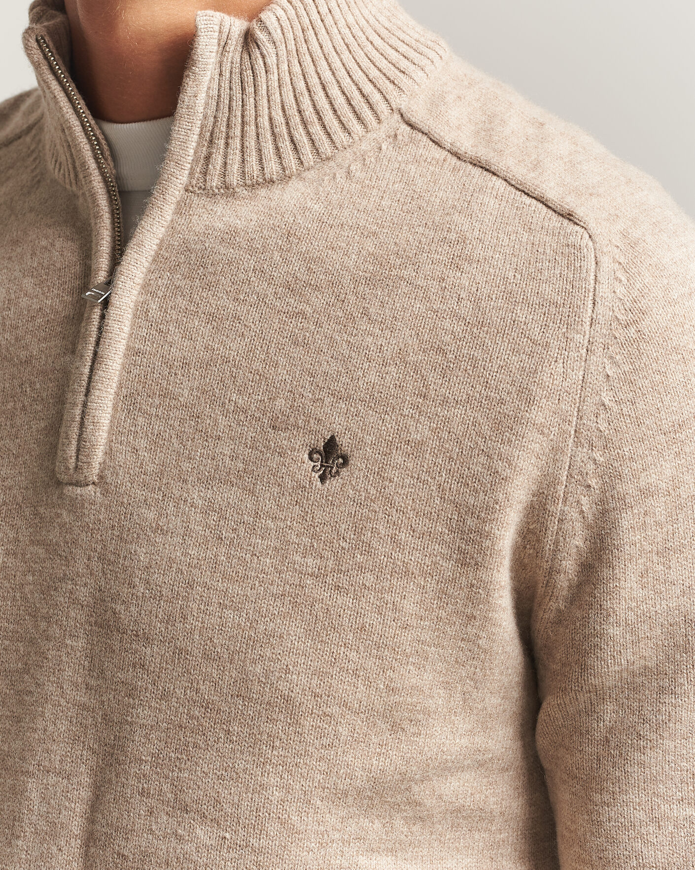 Herre | Trøjer | Morris | Hertford Lambswool Half Zip Khaki