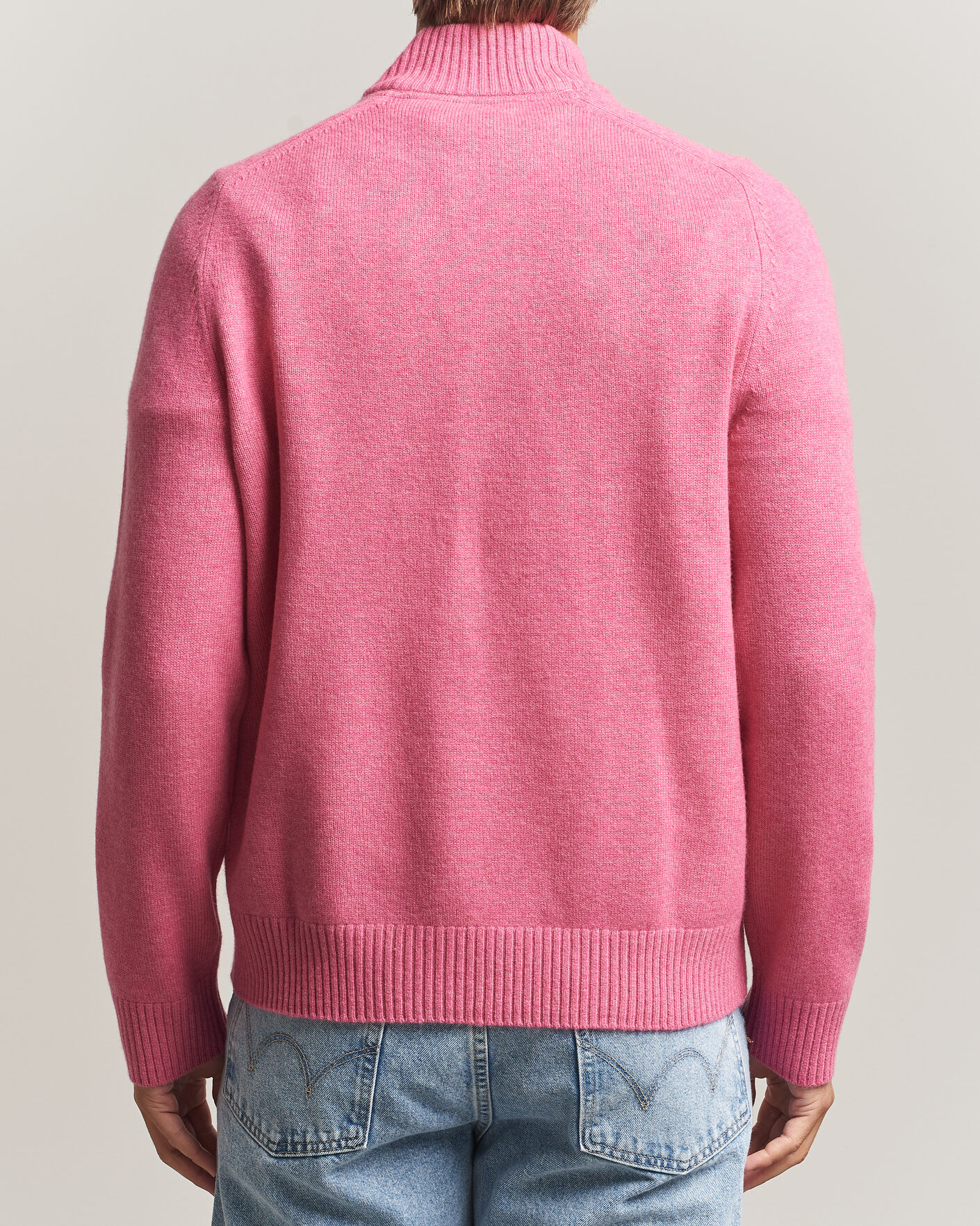 Herre | Trøjer | Morris | Hertford Lambswool Half Zip Cerise
