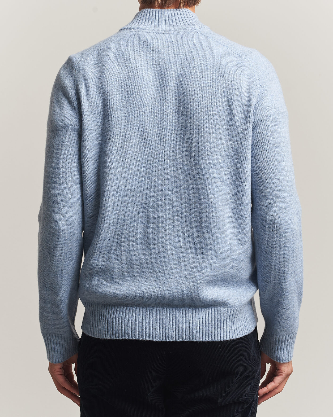 Herre | Trøjer | Morris | Hertford Lambswool Half Zip Blue