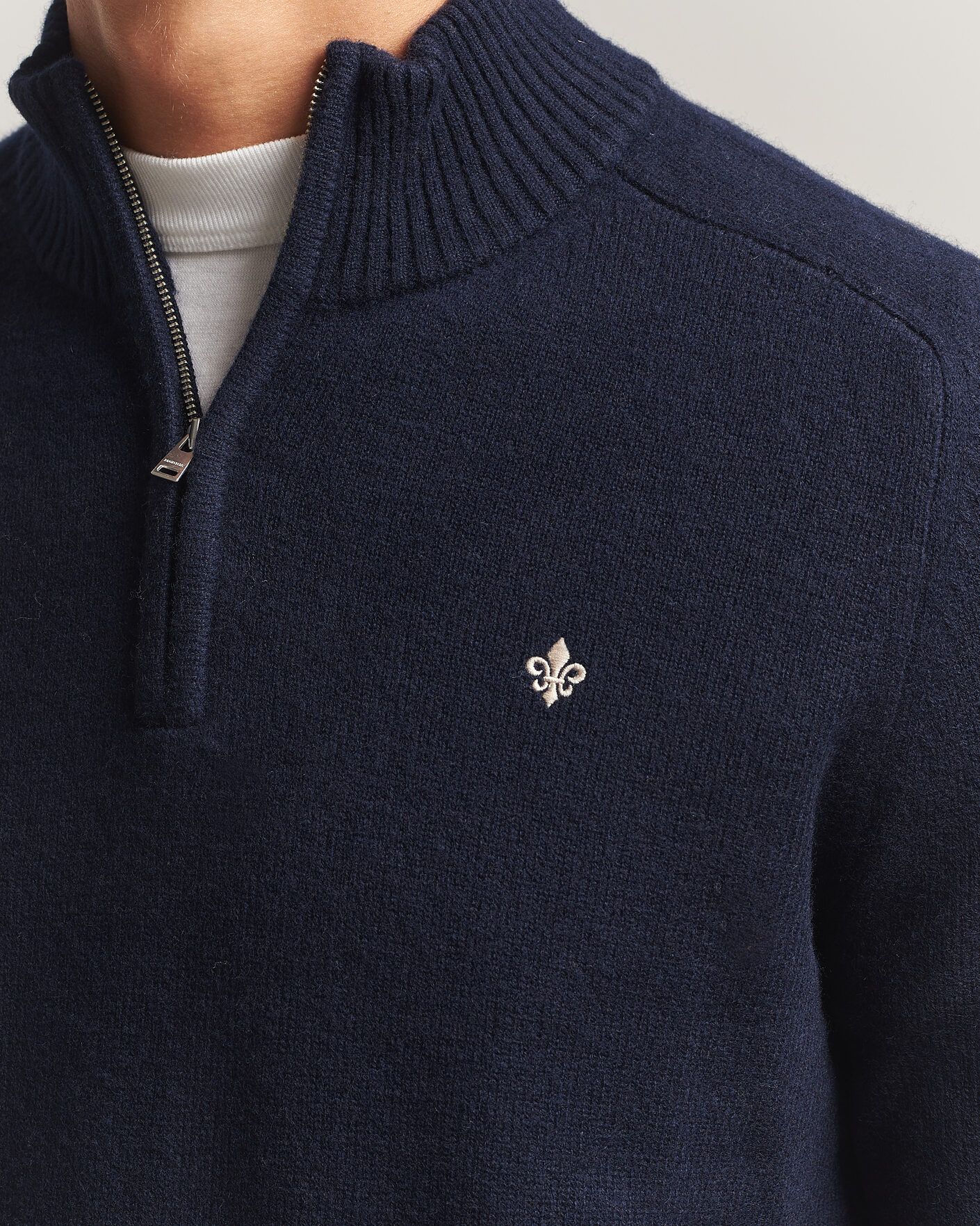 Herre | Trøjer | Morris | Hertford Lambswool Half Zip Navy