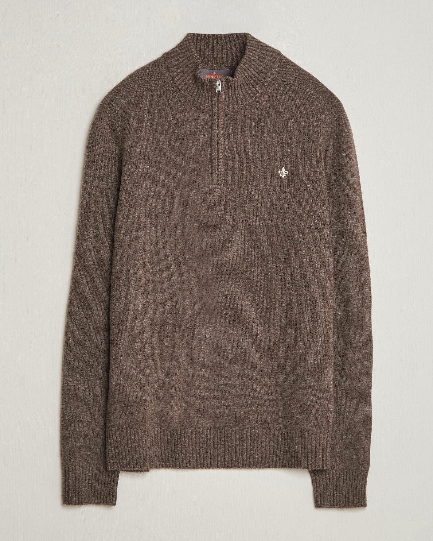 Herre | Trøjer | Morris | Hertford Lambswool Half Zip Brown