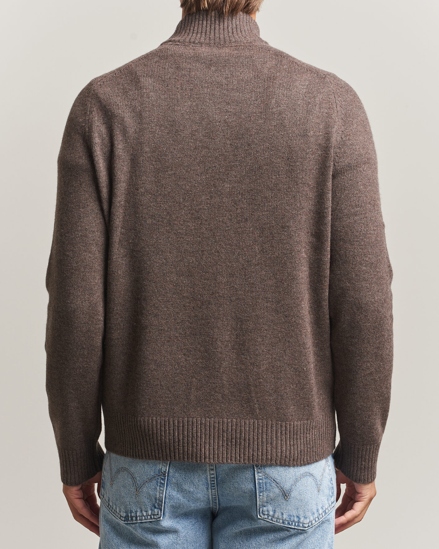 Herre | Trøjer | Morris | Hertford Lambswool Half Zip Brown