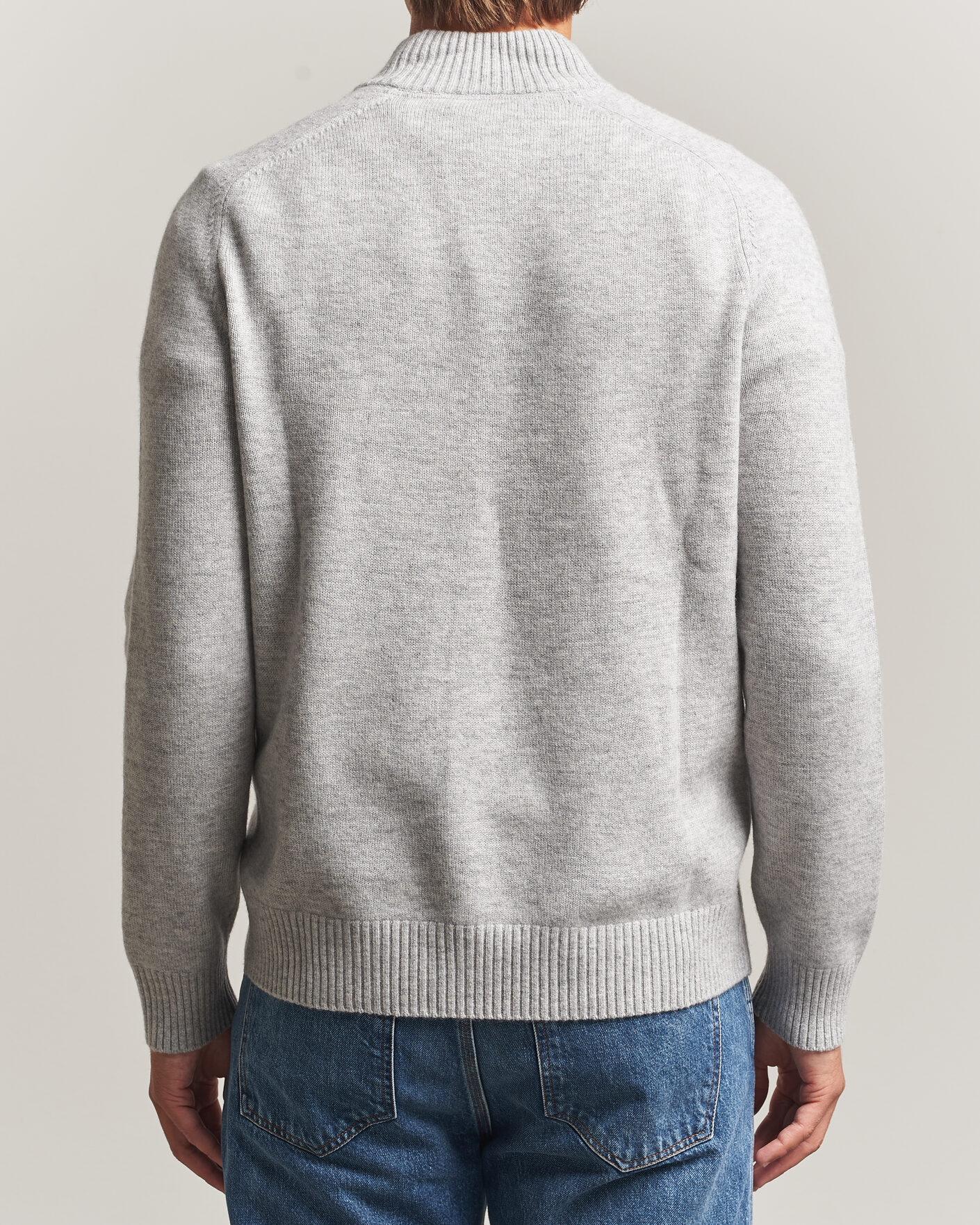 Herre | Trøjer | Morris | Hertford Lambswool Half Zip Grey