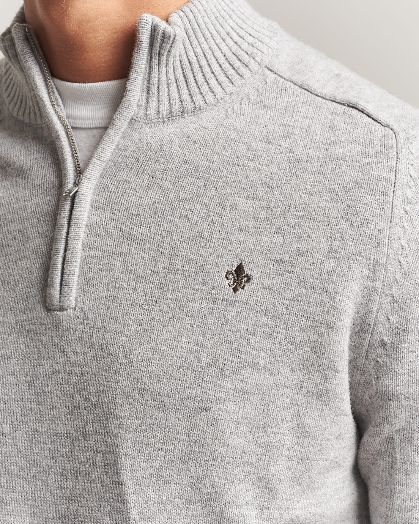 Herre | Trøjer | Morris | Hertford Lambswool Half Zip Grey