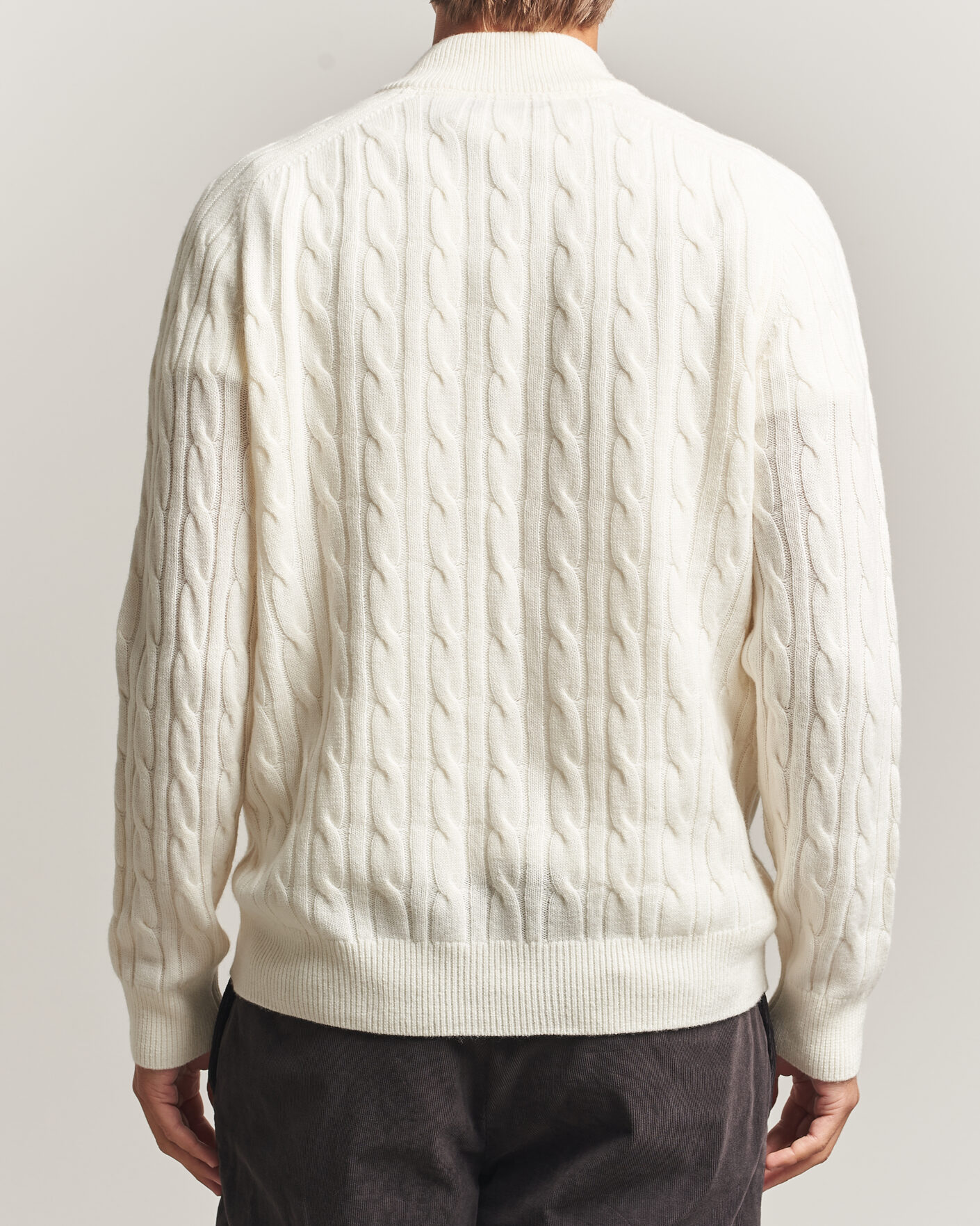 Herre | Trøjer | Morris | Hertford Cable Half Zip Off White