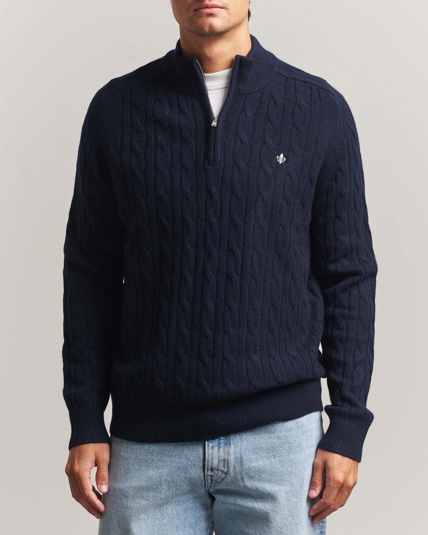 Herre | Trøjer | Morris | Hertford Cable Half Zip Navy