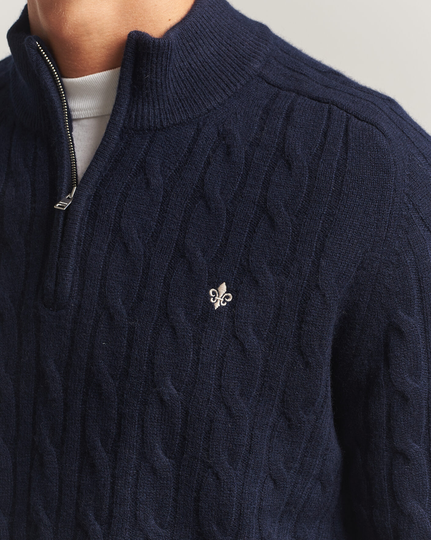 Herre | Trøjer | Morris | Hertford Cable Half Zip Navy