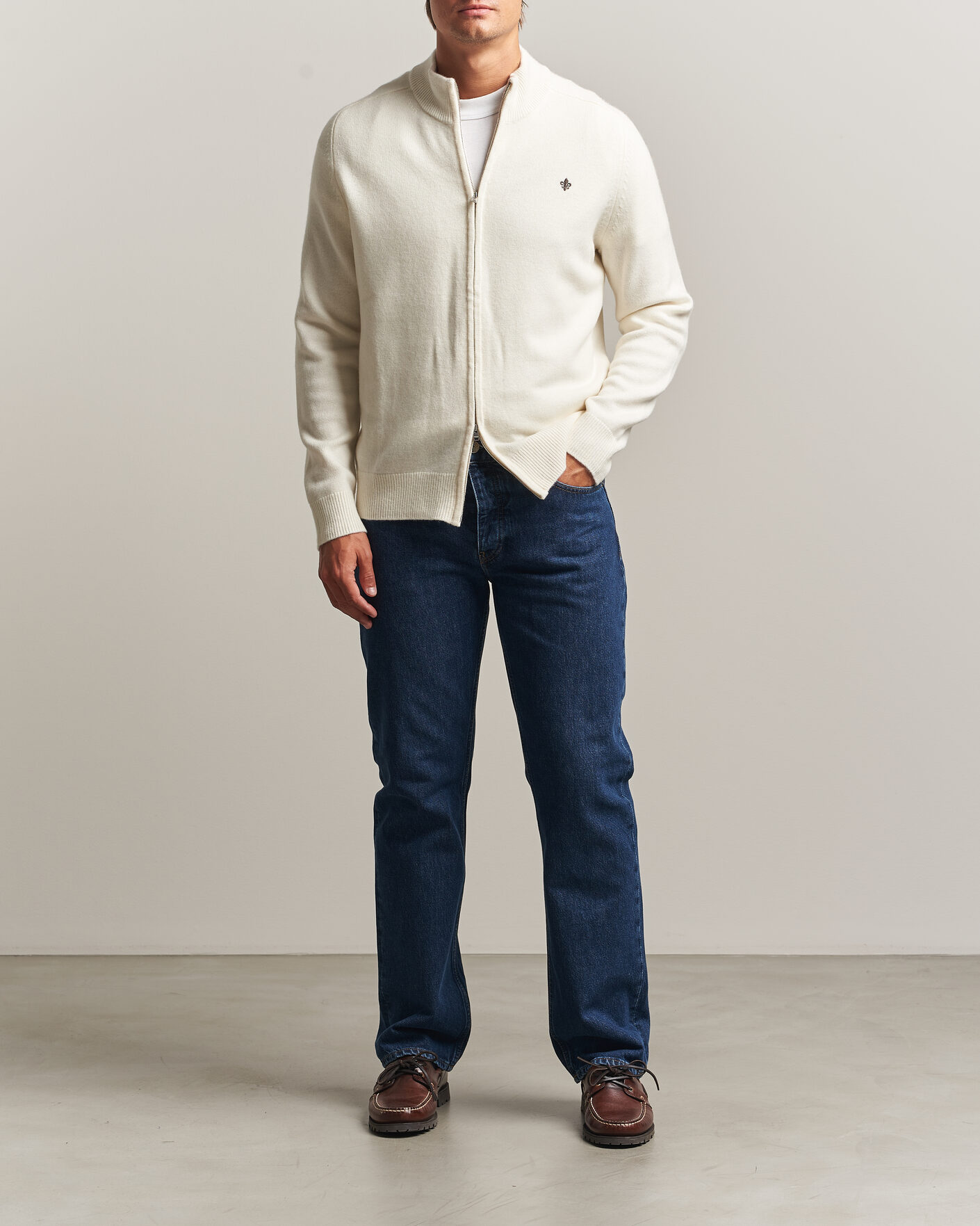 Herre | Trøjer | Morris | Hertford Zip Cardigan Off White