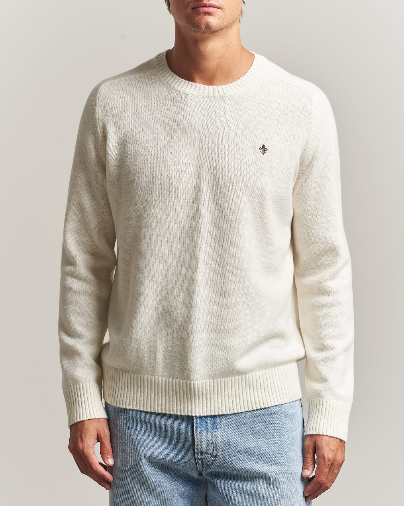 Herre | Trøjer | Morris | Hertford Lambswool Crew Neck Off White