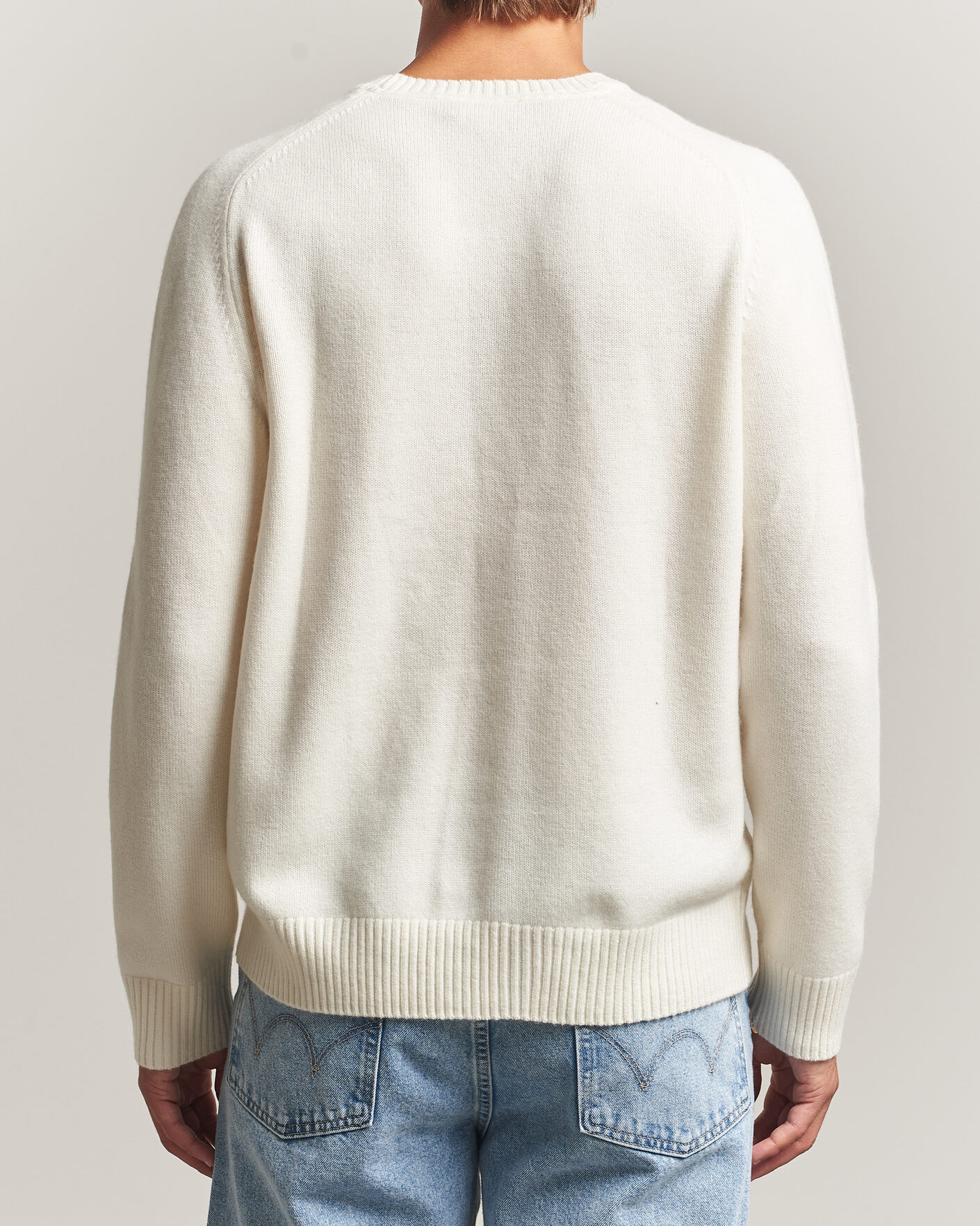 Herre | Trøjer | Morris | Hertford Lambswool Crew Neck Off White