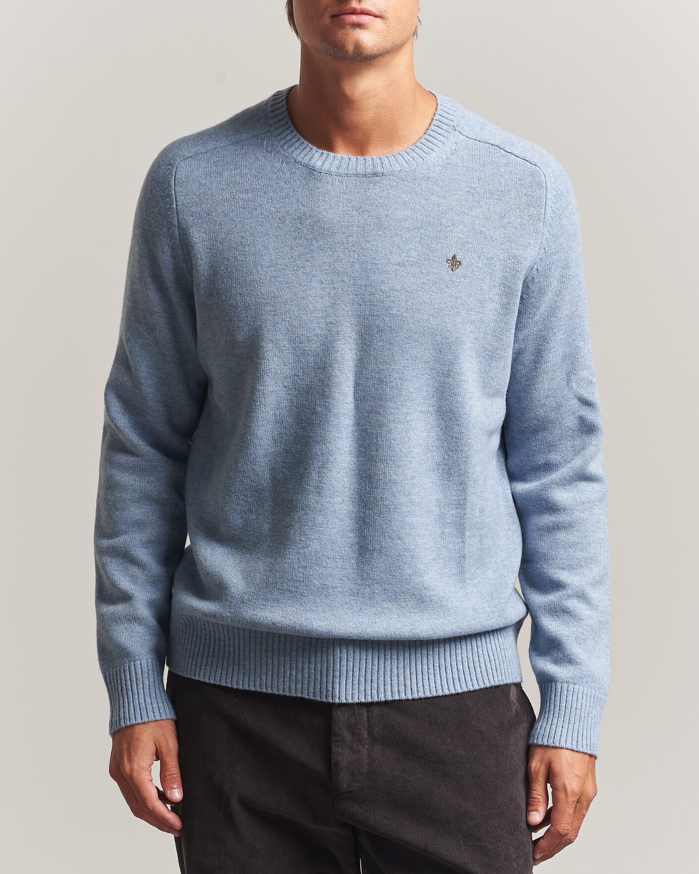 Herre | Trøjer | Morris | Hertford Lambswool Crew Neck Blue