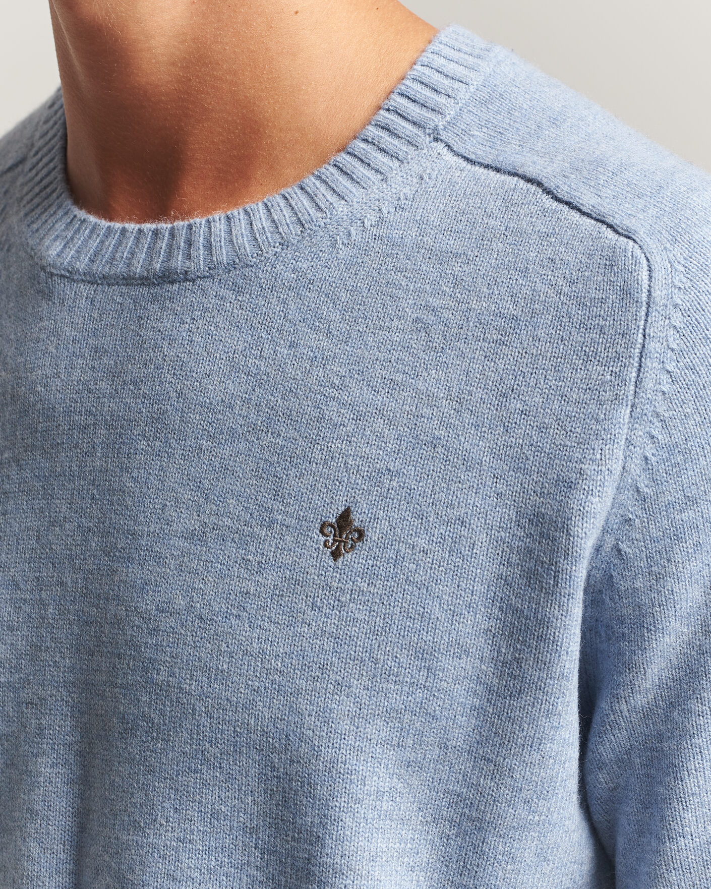 Herre | Trøjer | Morris | Hertford Lambswool Crew Neck Blue