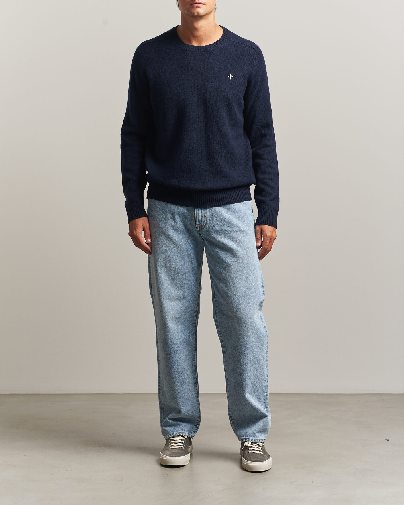 Herre | Trøjer | Morris | Hertford Lambswool Crew Neck Navy