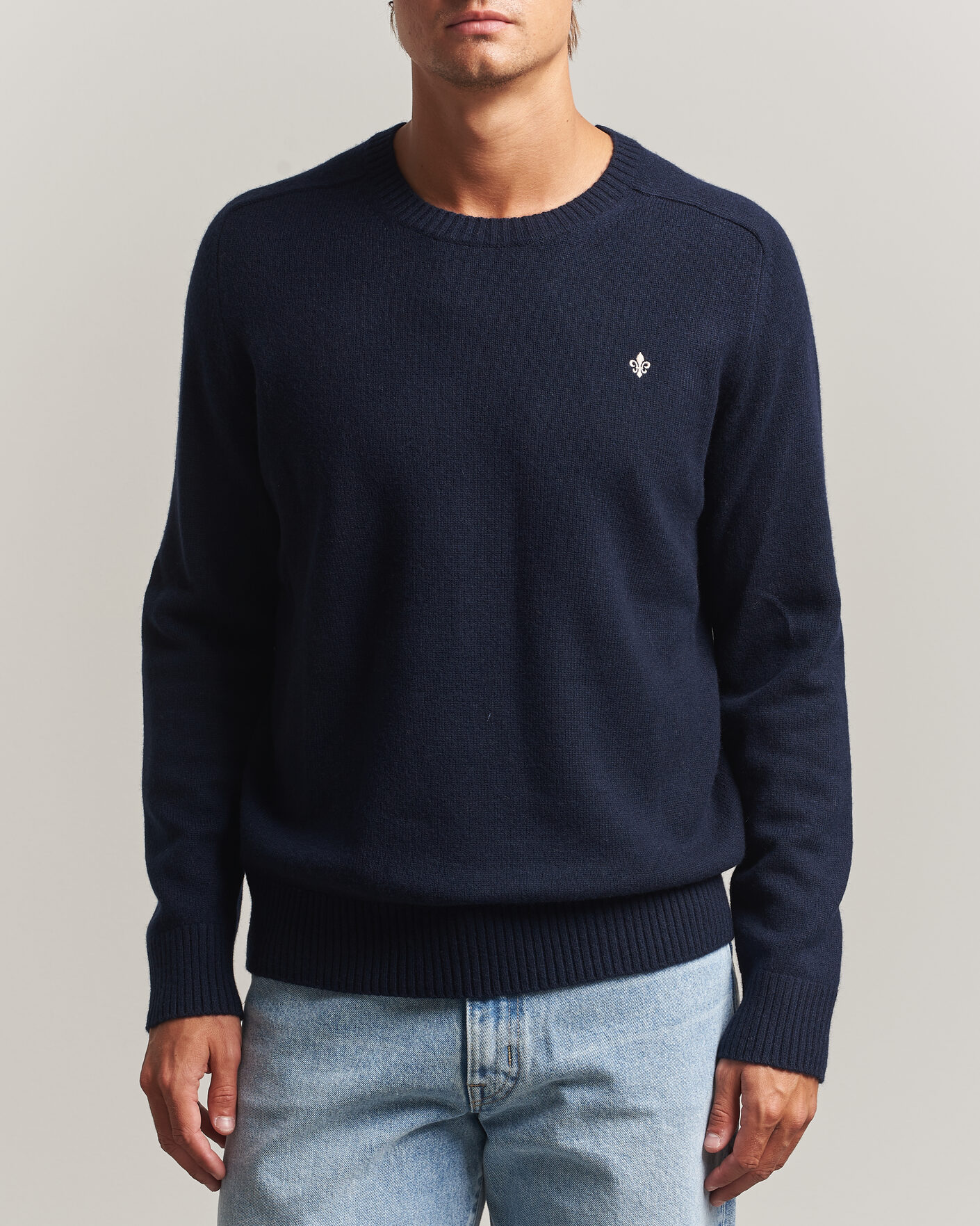 Herre | Trøjer | Morris | Hertford Lambswool Crew Neck Navy