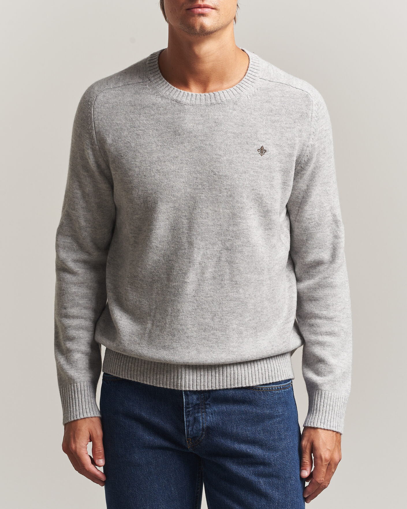 Herre | Trøjer | Morris | Hertford Lambswool Crew Neck Grey