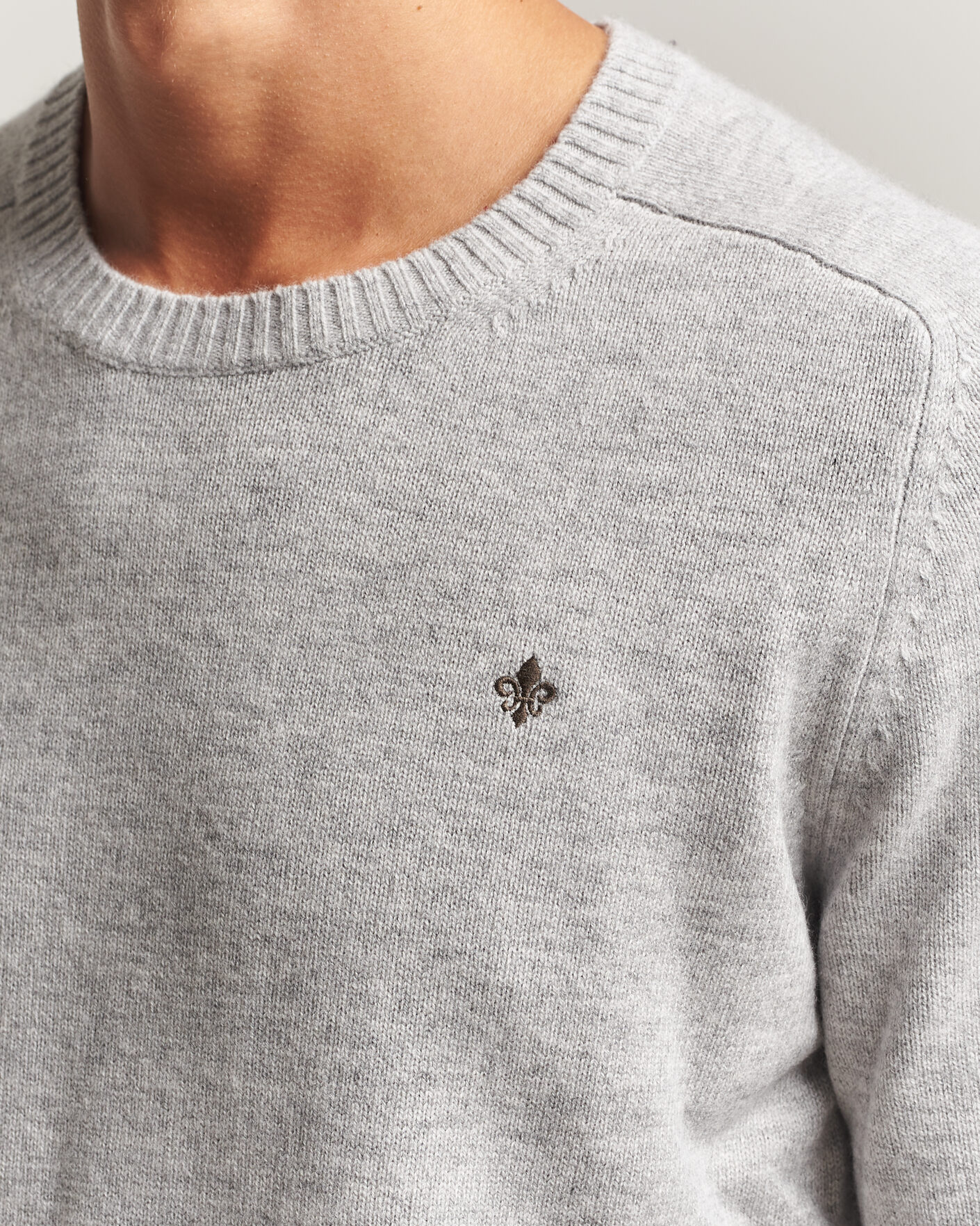 Herre | Trøjer | Morris | Hertford Lambswool Crew Neck Grey