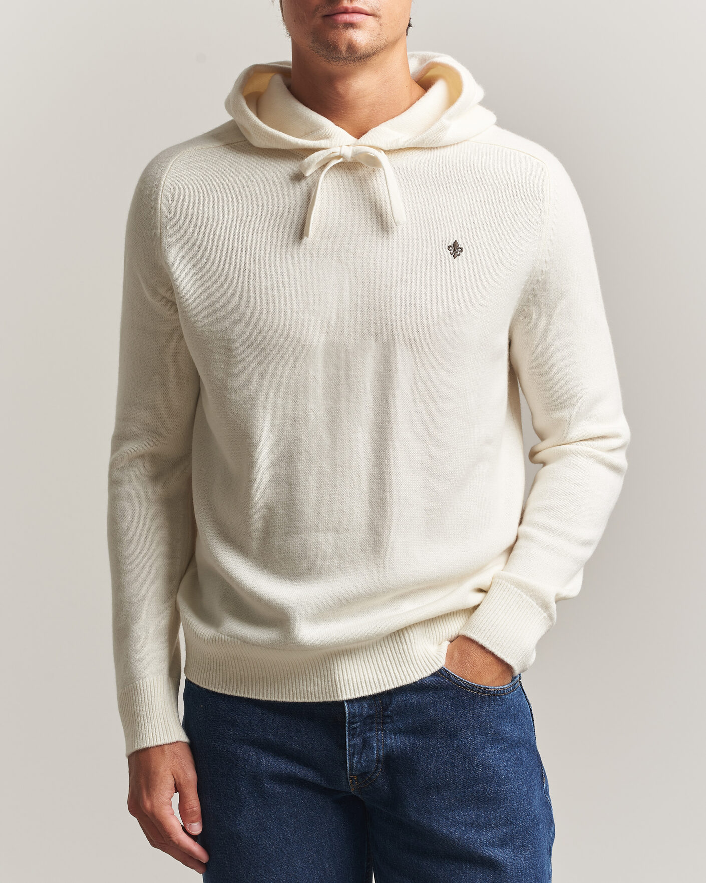 Herre | Trøjer | Morris | Hertford Lambswool Hoodie Off White