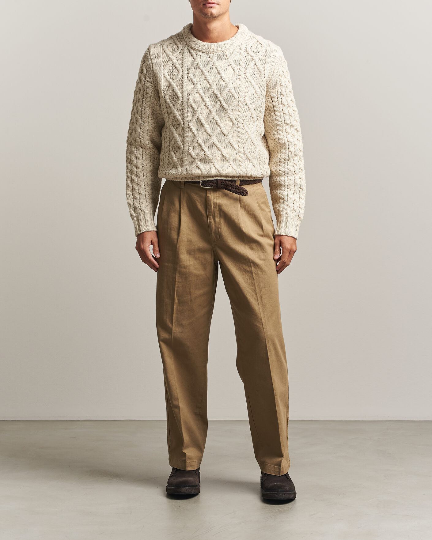 Herre | Trøjer | Morris | Ramsey Cable Sweater Off White