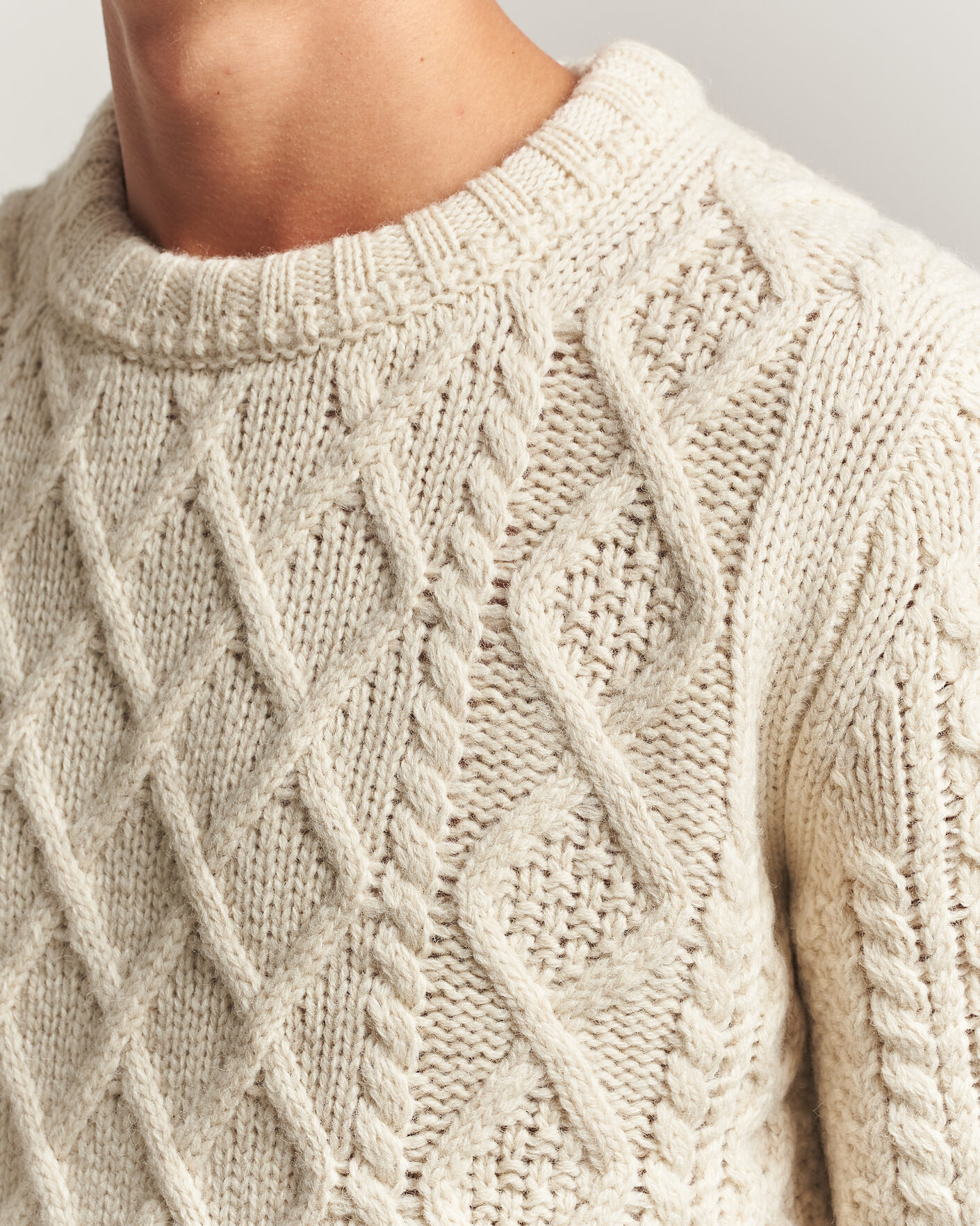 Herre | Trøjer | Morris | Ramsey Cable Sweater Off White