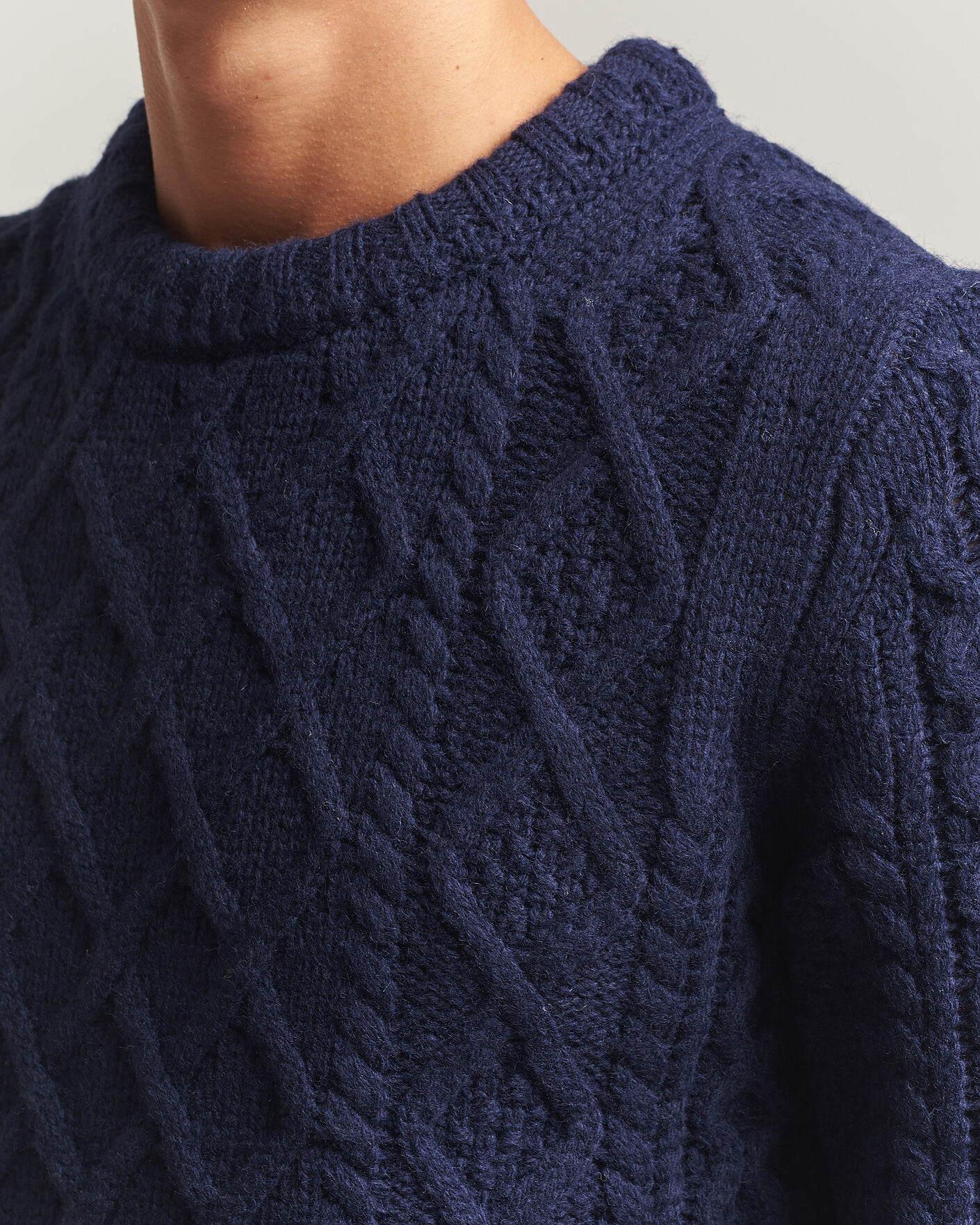 Herre | Trøjer | Morris | Ramsey Cable Sweater Navy