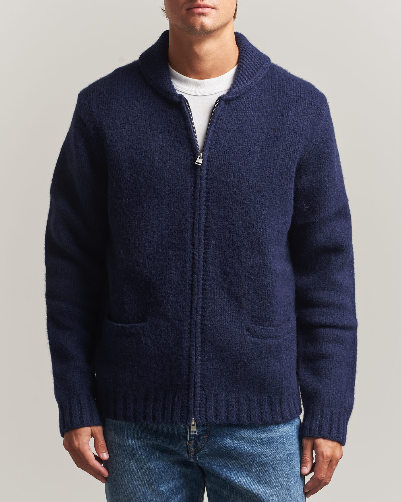 Herre | Trøjer | Morris | Boyd Zip Cardigan Navy
