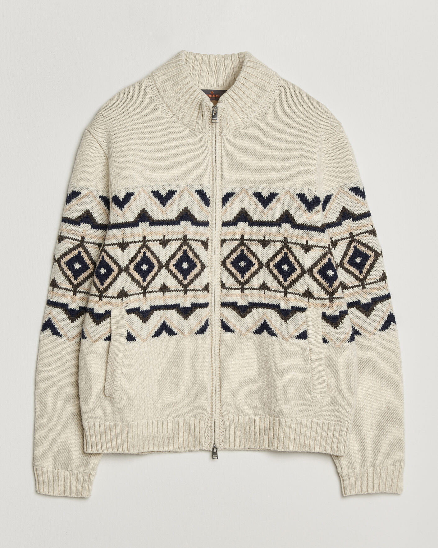 Herre | Trøjer | Morris | Hadley Zip Cardigan Off White
