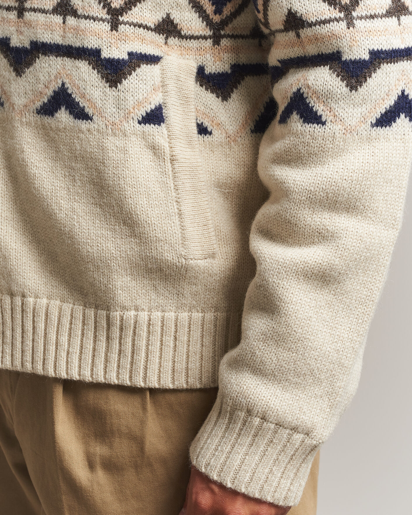 Herre | Trøjer | Morris | Hadley Zip Cardigan Off White