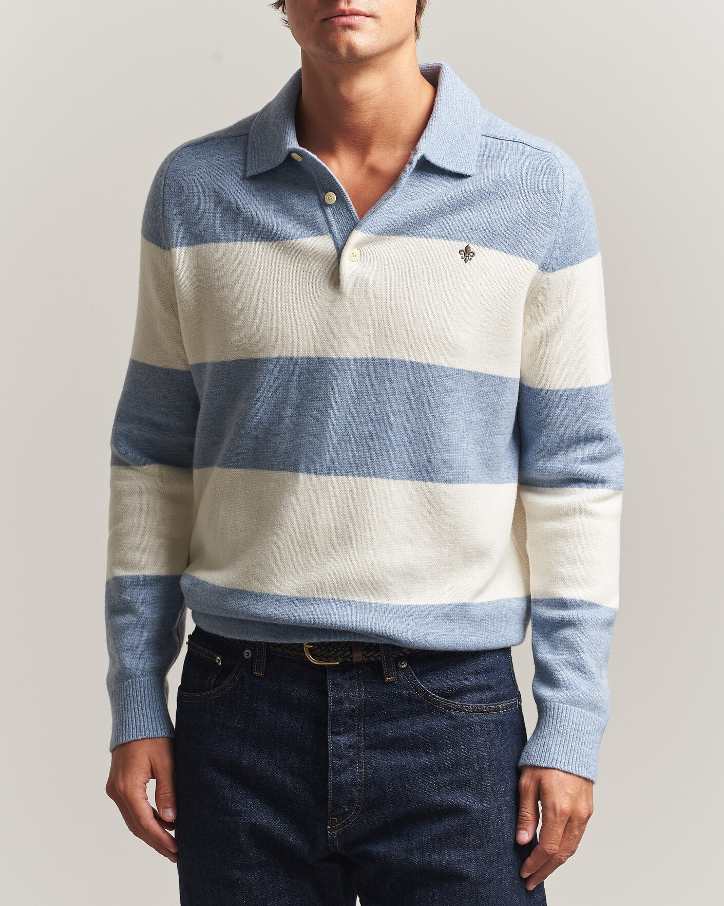 Herre | Trøjer | Morris | Hertford Knitted Polo Blue