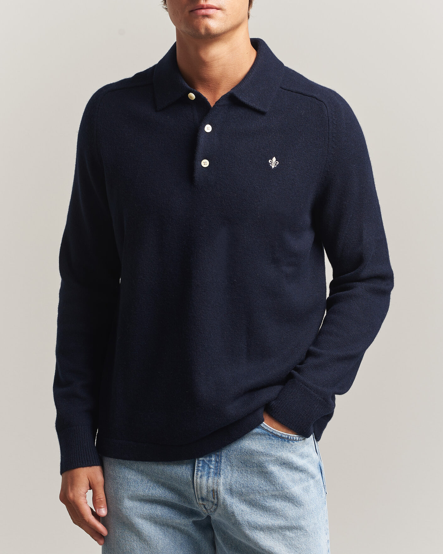 Herre | Trøjer | Morris | Hetford Knitted Polo Navy