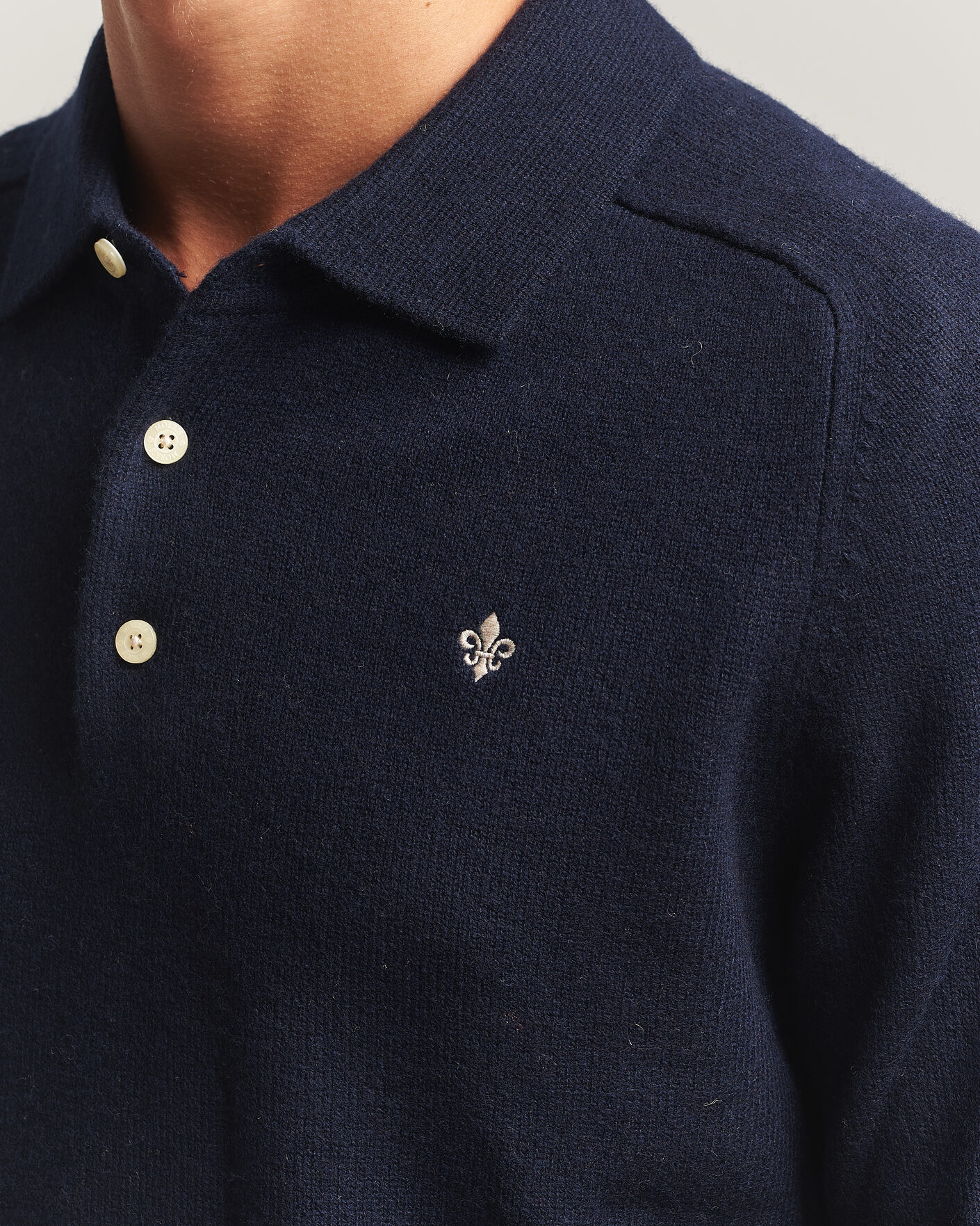 Herre | Trøjer | Morris | Hetford Knitted Polo Navy