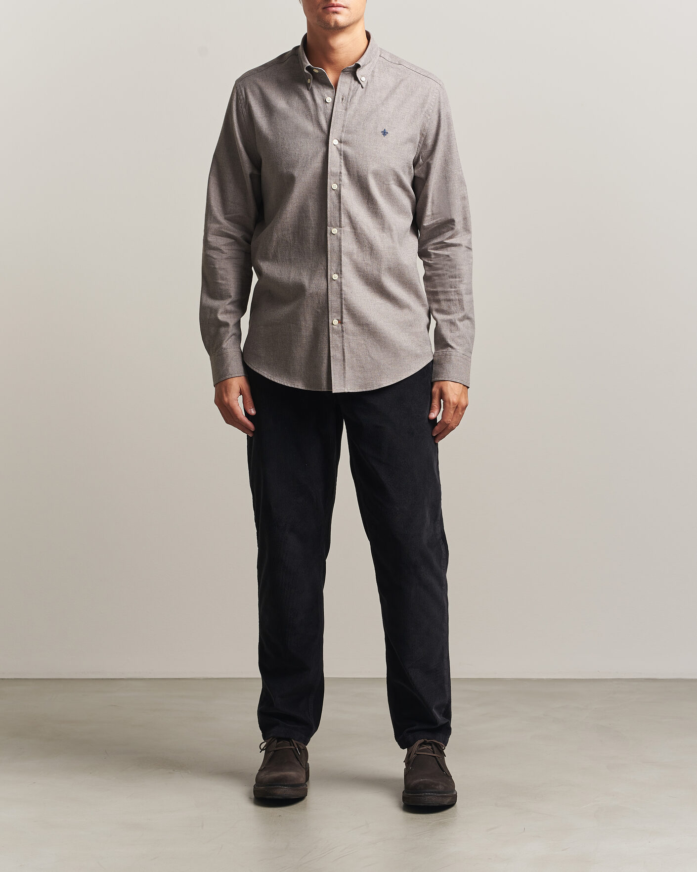 Herre | Skjorter | Morris | Watts Flannel Shirt Grey