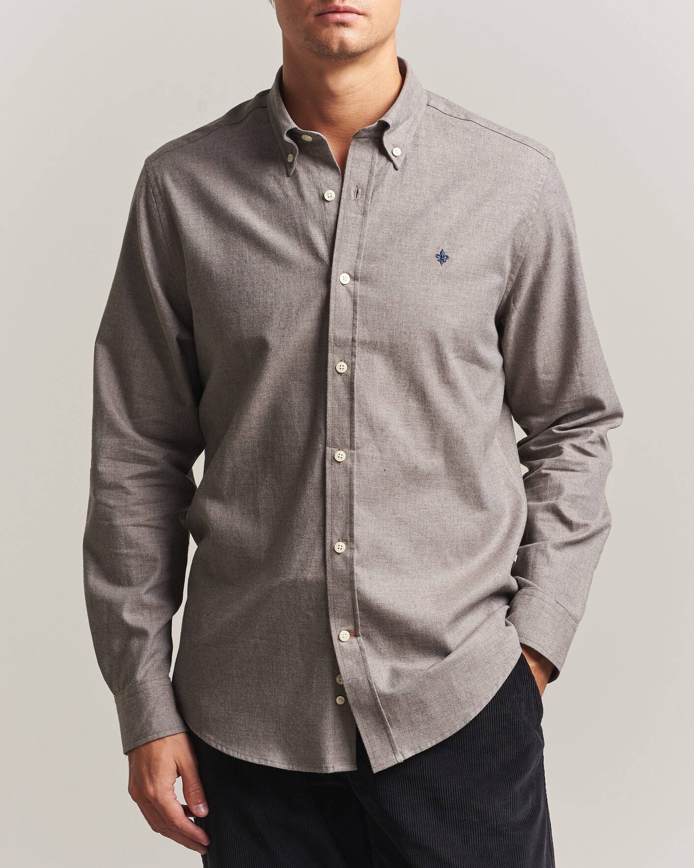 Herre | Skjorter | Morris | Watts Flannel Shirt Grey