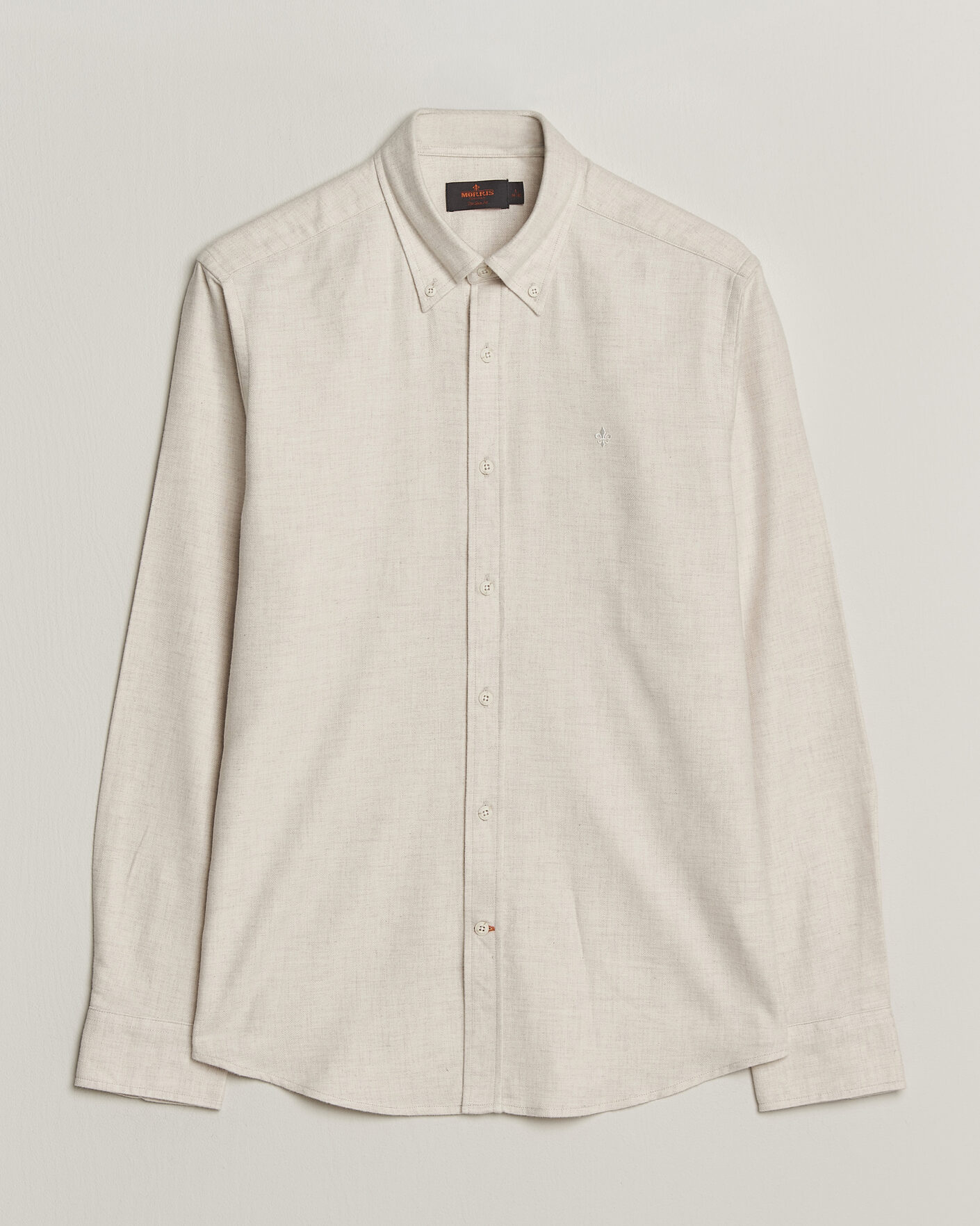 Herre | Skjorter | Morris | Flannel Herringbone Shirt Off White